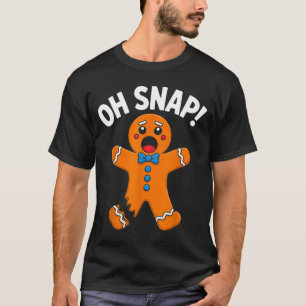 Camiseta Oh Snap Homemem de Pão de Gengibre Natal Meninos M
