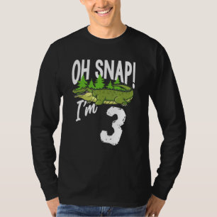 Camiseta Oh Snap I m 3 Alligator Crocodile aniversário de 3