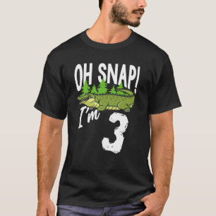 Camiseta Oh Snap I m 3 Alligator Crocodile aniversário de 3