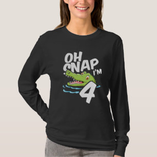 Camiseta Oh Snap I m 4 Alligator Crocodile 4th Birthday Gat