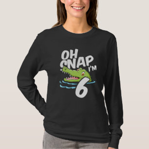 Camiseta Oh Snap I m 6 Alligator Crocodile 6 Birthday Gat
