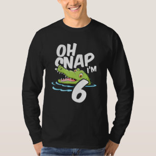 Camiseta Oh Snap I m 6 Alligator Crocodile 6 Birthday Gat