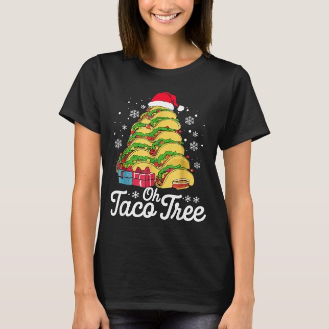 Camiseta Oh Taco Tree Christmas Cute Xmas Mexican Food Love (Frente)