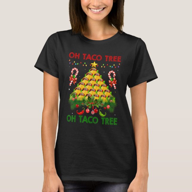 Camiseta Oh Taco Tree Mexican Food Taco  Christmas 1 (Frente)