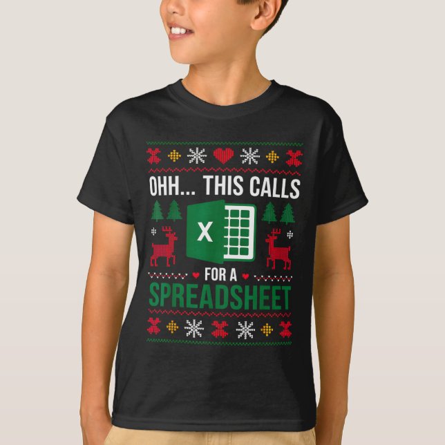 Camiseta Oh This Calls For A Spreadsheet Christmas  (Frente)