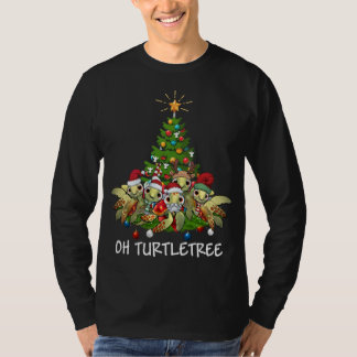 Camiseta Oh Turtletree Sea Turtle Árvore de Natal Xma