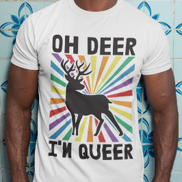 Camiseta Oh veado Eu sou rainha LGBTQ orgulho do arco-íris