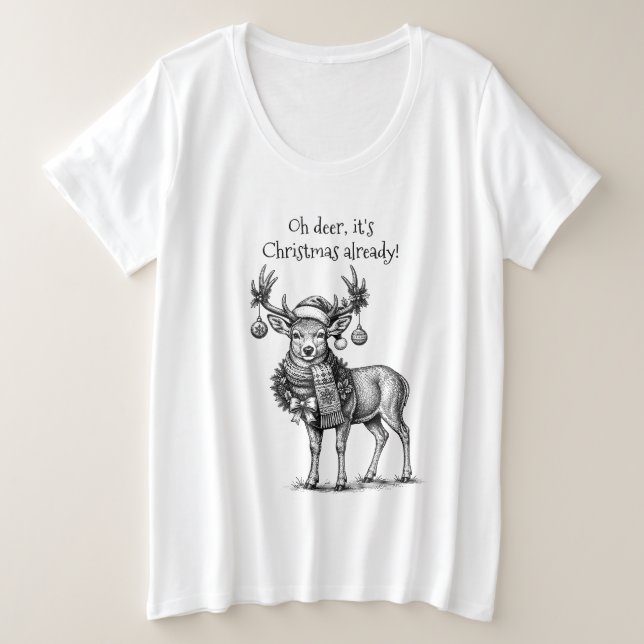 Camiseta Oh Veado, Já É Natal (Frente do Design)