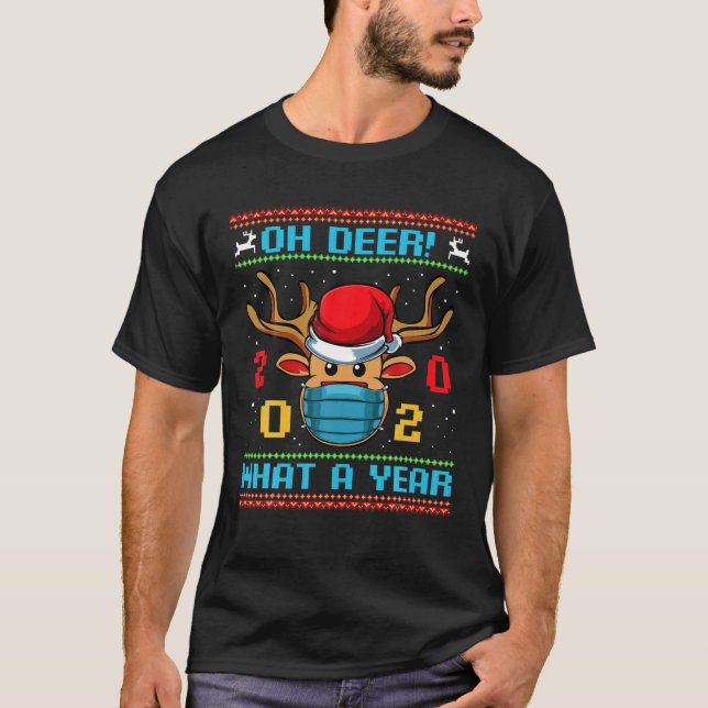 Camiseta Oh Veado Que Ano 2020 Feliz Natal Xmas Rein (Frente)