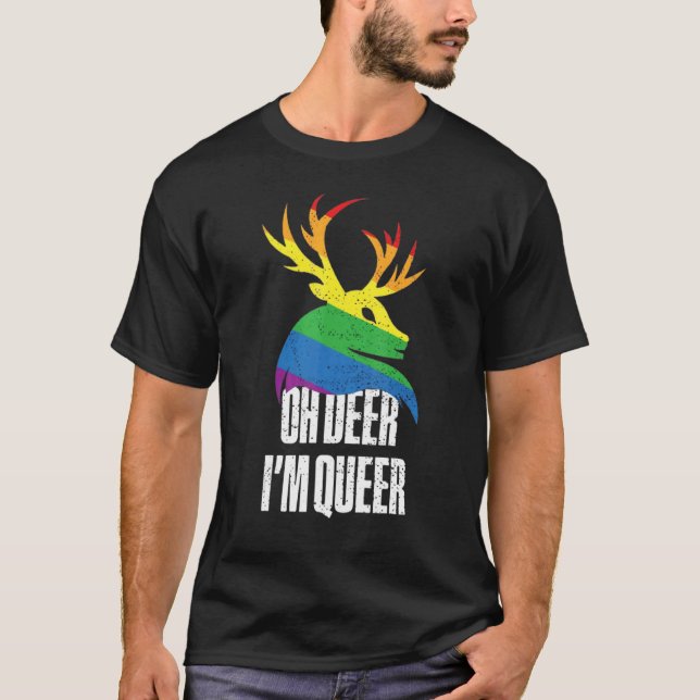 Camiseta Oh Veado, sou o Orgulho gay do Lgbt Queer (Frente)