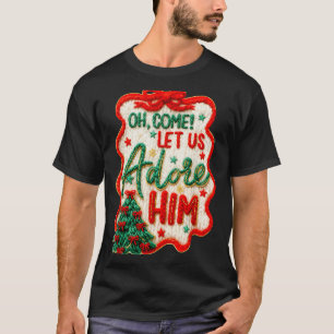Camiseta Oh Venha Vamos Adorá-Lo Crochê de Lã Natividade Ch