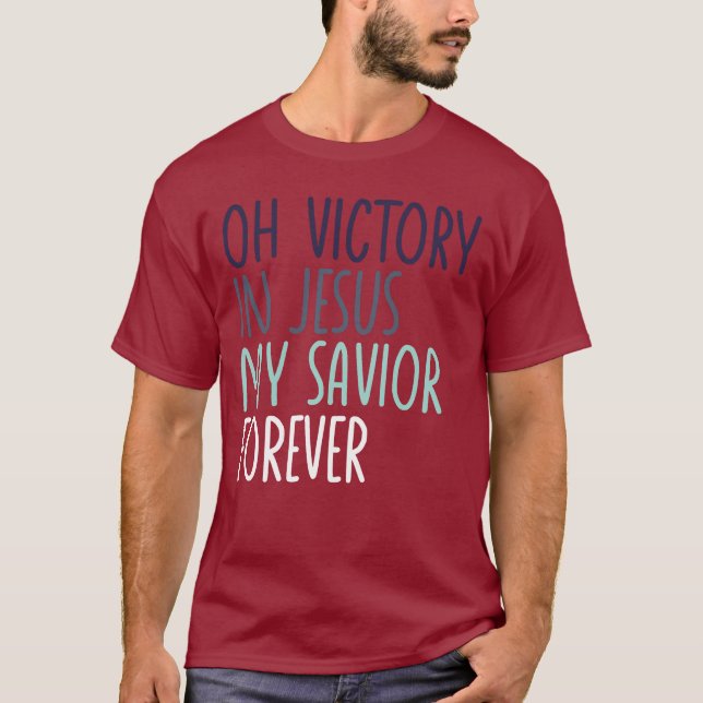 Camiseta Oh Vitória em Jesus Meu Salvador Para Sempre Crist (Frente)