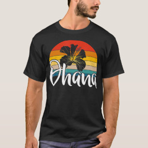 Camiseta Ohana Hawaiian Hibiscus Flower Retro Hawaii Family