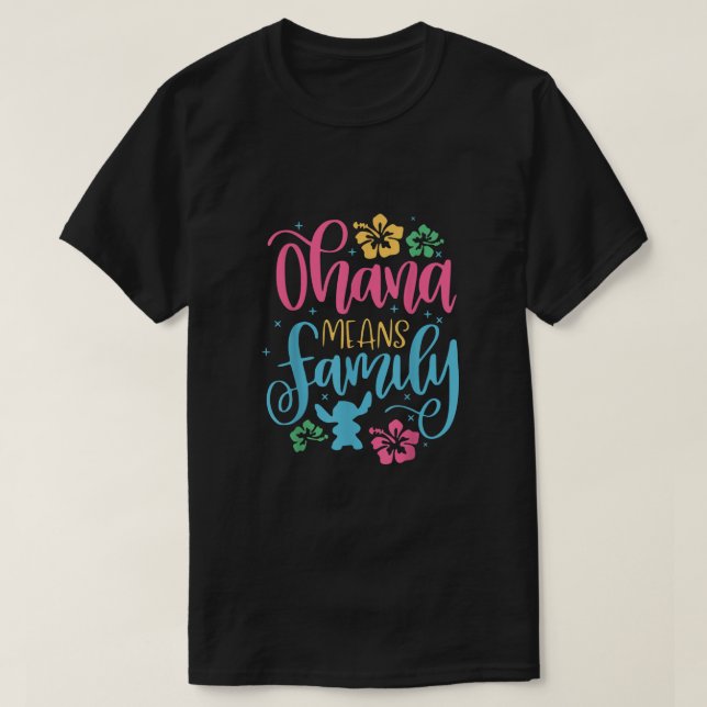 Camiseta Ohana significa Família essencial (Frente do Design)