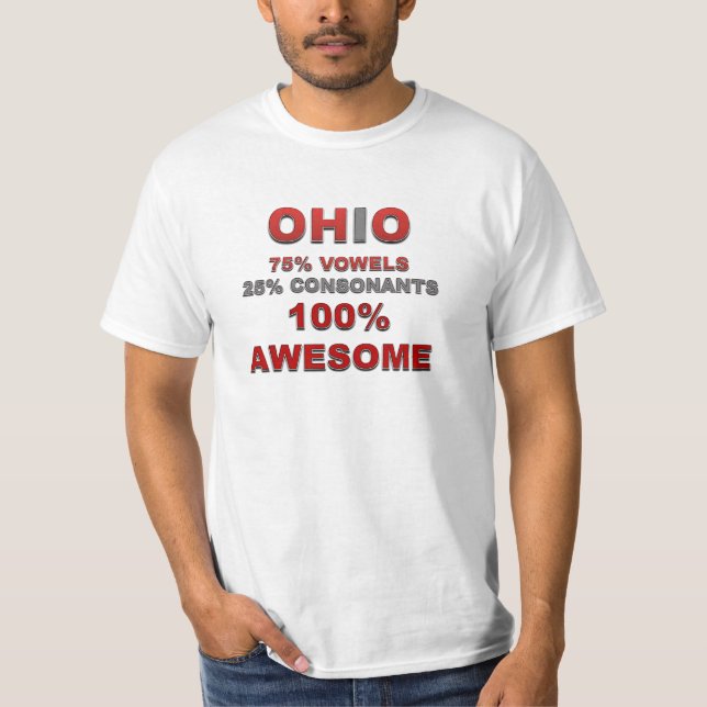 Camiseta OHIO 75% vowels consoantes de 25% 100% (Frente)