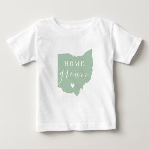 Camiseta Ohio Home Grown   Mapa de Estado de Cores Editávei