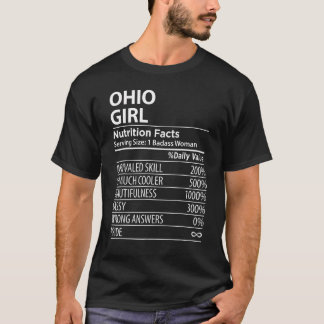 Camiseta Ohio OH Girl Nutrition Fata Mulheres Estado dos EU