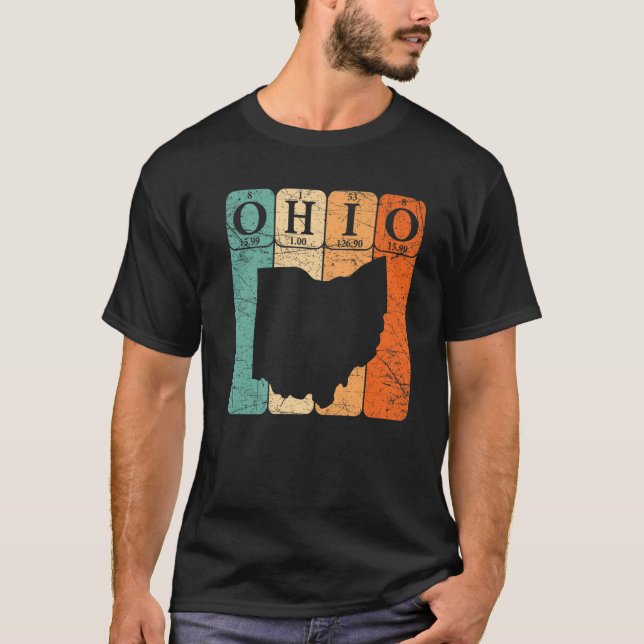 Camiseta Ohio Periódicos Mesa Elements State Of Ohio Map Ne (Frente)