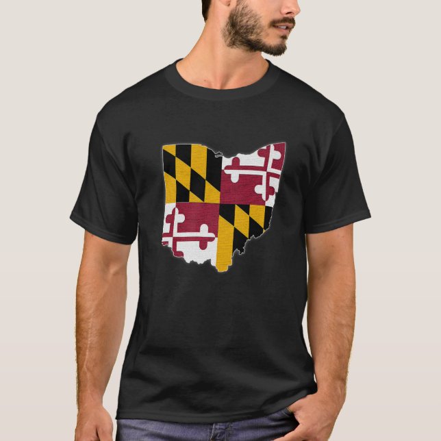 Camiseta OHIO STATE MAP MARYLAND MD Flag Roots Men Gi (Frente)