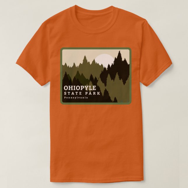 Camiseta Ohiopyle State Park Pensilvânia Forest Sunrise (Frente do Design)