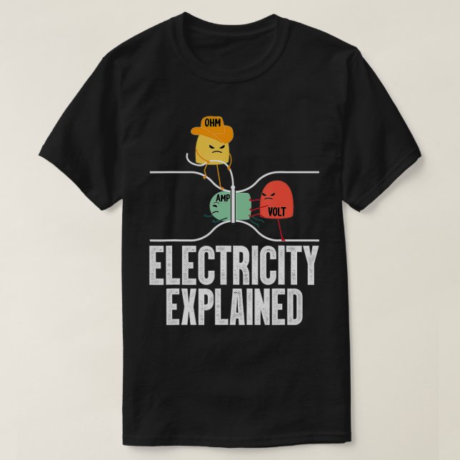 Camiseta Ohm Volt Amp Electricity Explicou Funny Electrici (Frente do Design)