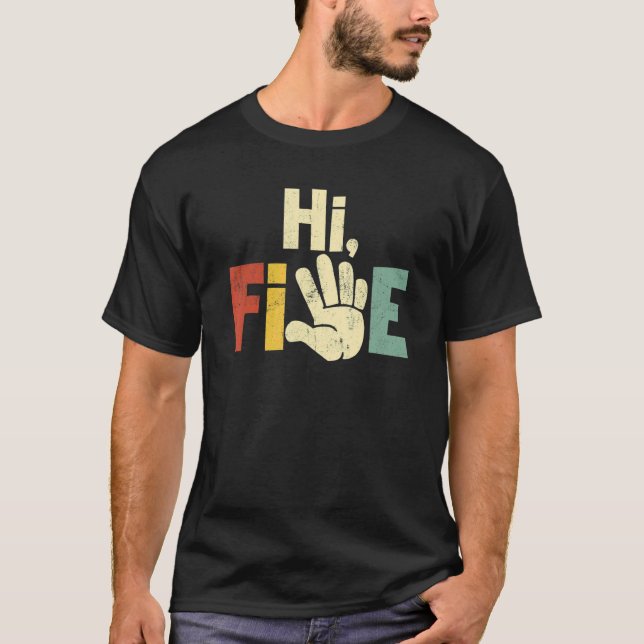 Camiseta Oi, cinco decorações de Festa de aniversário, cria (Frente)