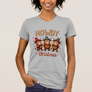 Camiseta Oi Natal Engraçado Vaca Highland Natal Amante de V