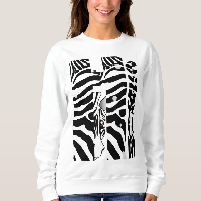 Camiseta "Oi" Zebra Black/White Stripes Abstrato Trendy (Frente)