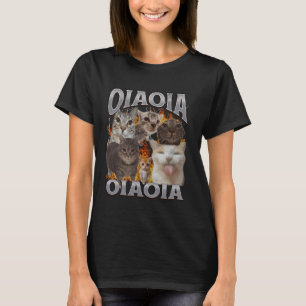 Camiseta Oia Oia Gato Engraçado Meme Bootleg Gráfico