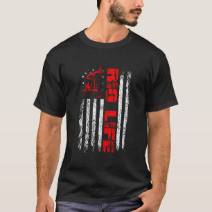 Camiseta Oil Rig Life USA American Flag Landman Oilfield Wo