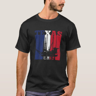 Camiseta Oil Rig Texas Us Flag Oilfield Worker Rig Drill