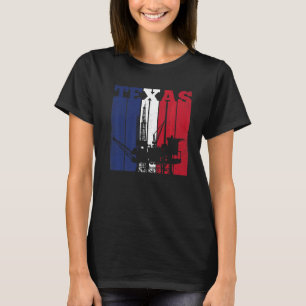 Camiseta Oil Rig Texas Us Flag Oilfield Worker Rig Drill