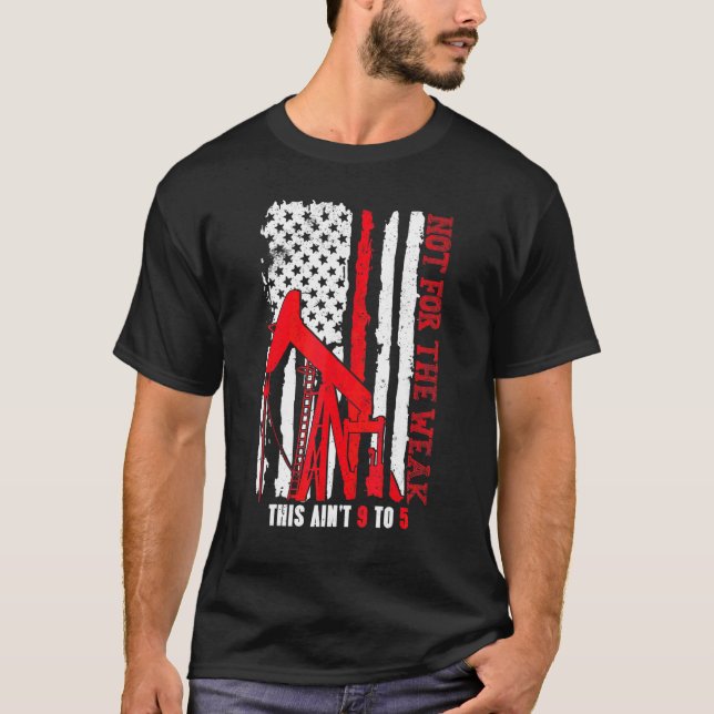 Camiseta Oil Rig Us Flag Oilfield Industry Oilman (Frente)