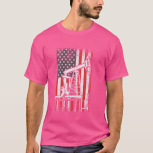 Camiseta Oil Rig USA American Flag Landman Oilfield Worker