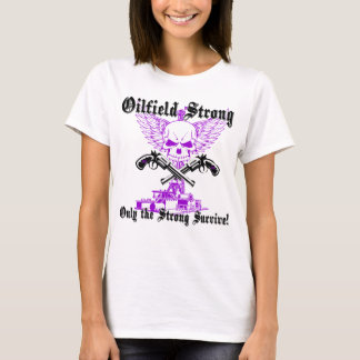 Camiseta Oilfield Forte com Asas e Pistolas em Púrpura