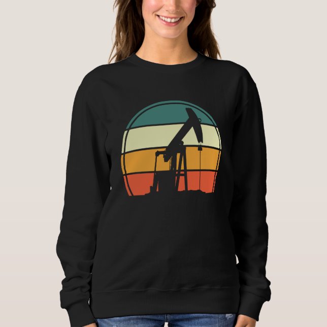 Camiseta Oilfield Pump Drilling Oilfield Worker Retro Oil R (Frente)