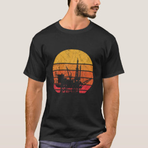 Camiseta Oilfield Worker Retro Vintage Sunset Oil Rig Oildr