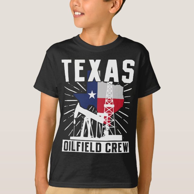 Camiseta Oilfield Worker Roughneck Texas Oilfield Crew (Frente)
