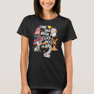 Camiseta Oink Baa Moo Eu sou 2 crianças Barn de Criação de