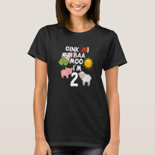 Camiseta Oink Baa Moo Eu sou 2 crianças Barn de Criação de 