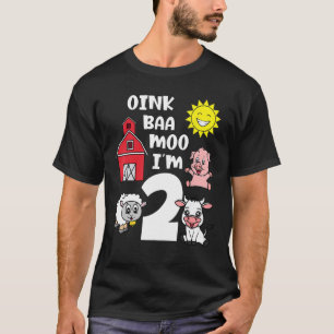 Camiseta Oink Baa Moo Eu sou duas crianças, Toddler Farmer