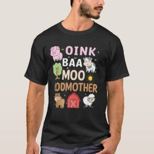 Camiseta Oink Baa Moo Fazenda da madrinha Barnyard