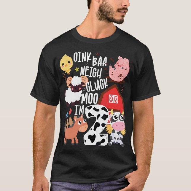 Camiseta Oink Baa Neigh Cluck Moo Im 2 Farmer Birthday Fa (Frente)