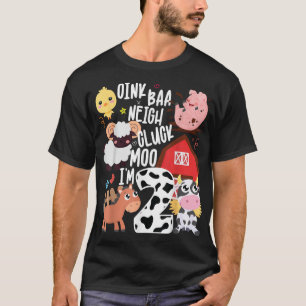 Camiseta Oink Baa Neigh Cluck Moo Im 2 Nascimento do segund