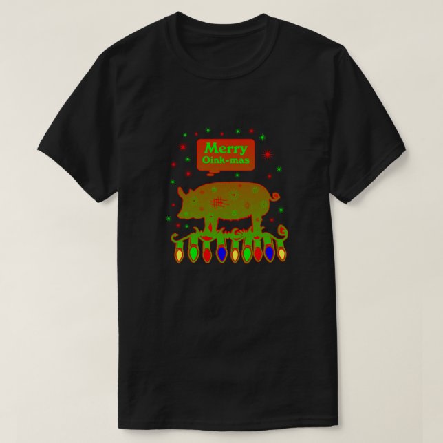 Camiseta Oink-Mas feliz (Frente do Design)