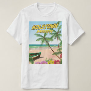 Camiseta Oistins Barbados poster de praia