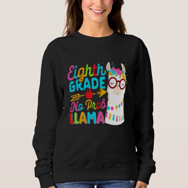 Camiseta Oitava Série Sem Problema Llama Volta às Aulas Pri (Frente)