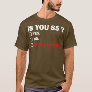 Camiseta oitenta e cinco anos e oitenta e cinco anos