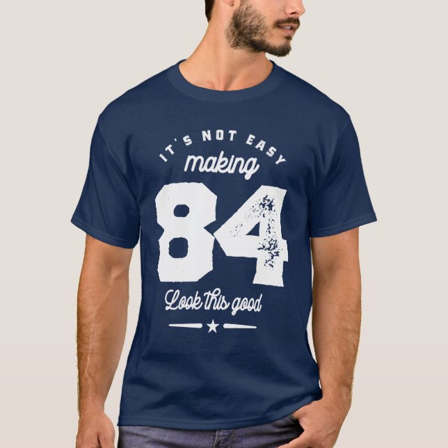 Camiseta Oitenta e quatro anos de idade, 84º aniversário en (Frente)