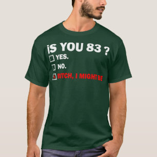 Camiseta oitenta e três anos e oitenta e três anos